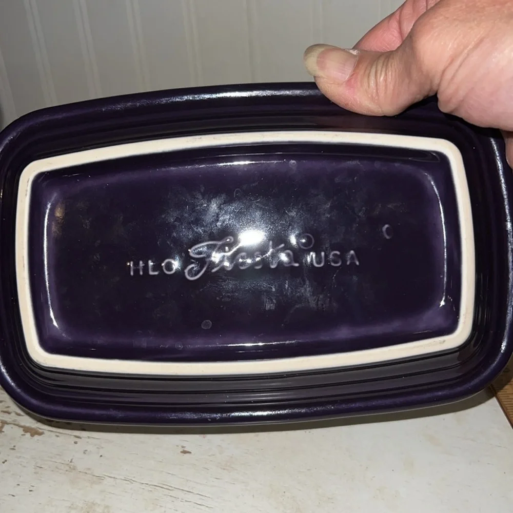 Vintage HLC Fiesta Ware Fiestaware Butter Dish - Deep Plum Purple
